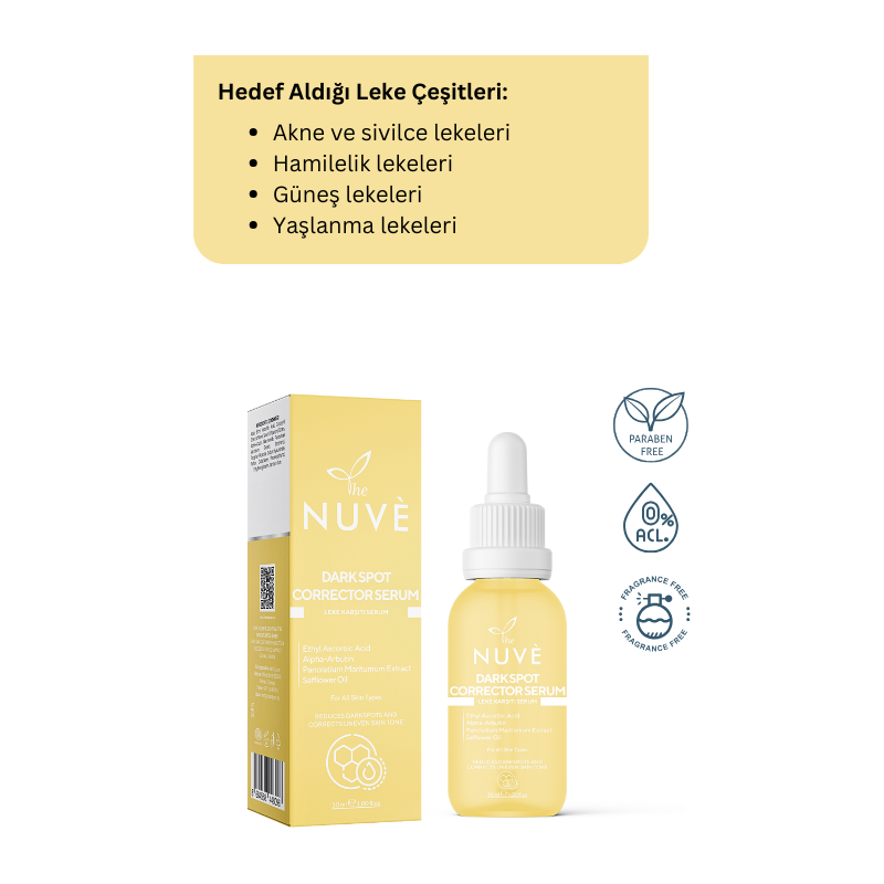 The Nuve dark spot corrector Serum: Pürüzsüz ve Aydınlık Cilt - The Nuve
