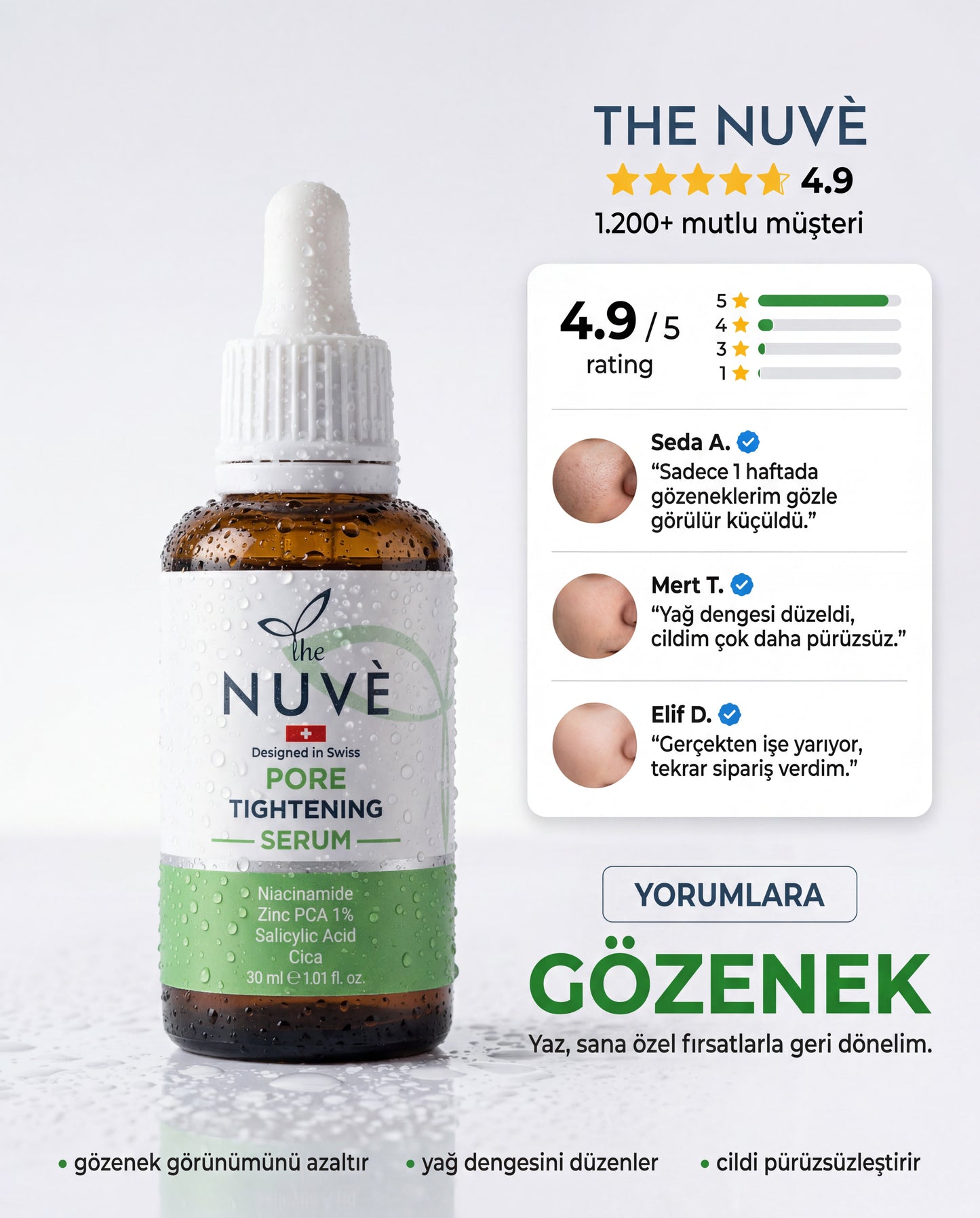 Gözenek Sıkılaştırıcı ve Sebum Dengeleyici Serum